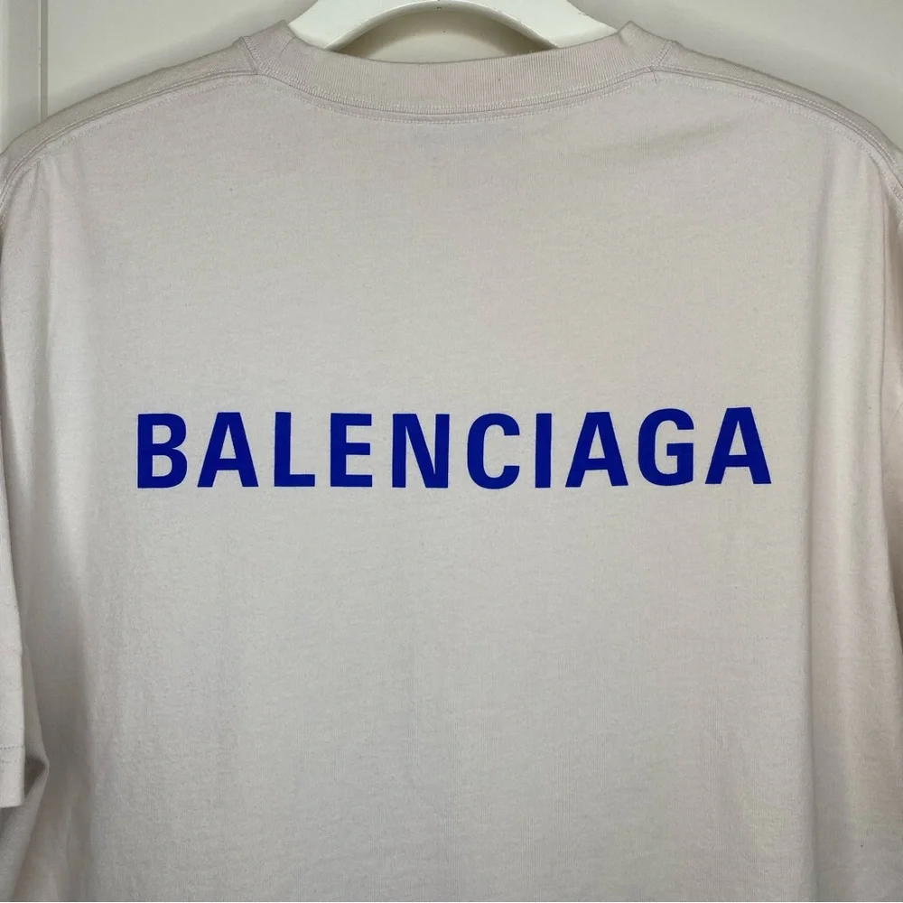 Authentic Balenciaga Back T Shirt Cream Size Medium - Picture 4 of 14